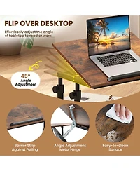 Sugift Mobile Height Adjustable Standing Desk on Wheels with Tilting Tabletop