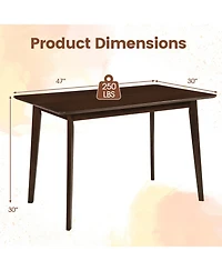 Mecale 47-Inch Rectangular Dining Table for 4-6