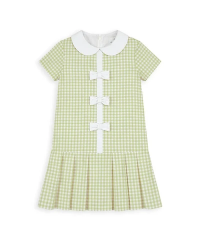 Florence Eiseman Girls (4-6X) Check Dress with Pleated Skirt And Bows
