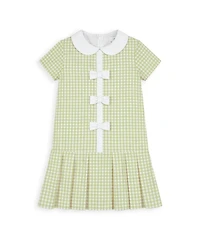 Florence Eiseman Girls (4-6X) Check Dress with Pleated Skirt And Bows
