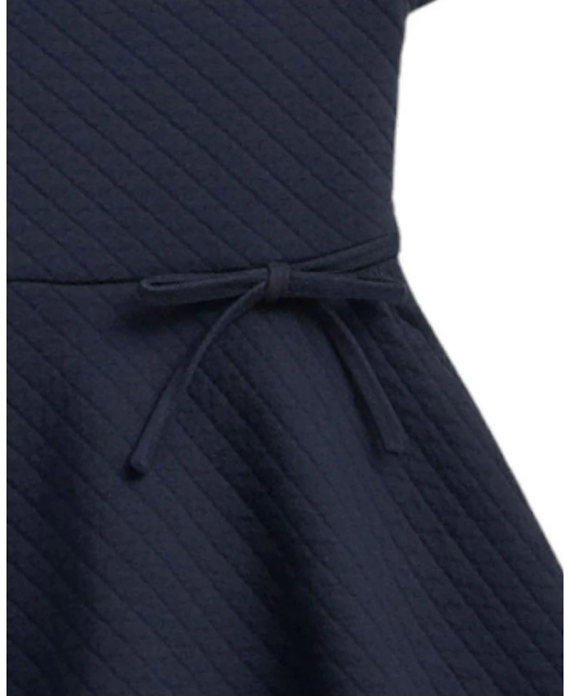 Hope & Henry Little Girls (6 - 12) Quilted Knit Short Sleeve Skater Dress