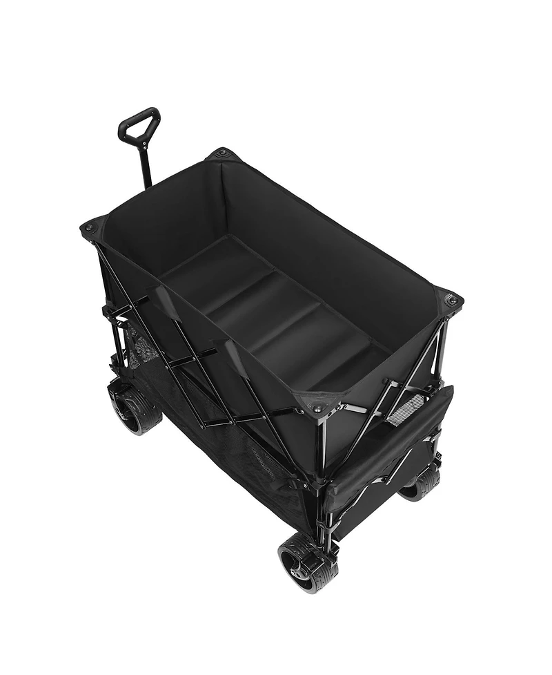Mountaintop Foldable Double Decker Wagon,400L Cart,350-450LBS,All-Terrain Wheels,52" Extender,Camping Garden
