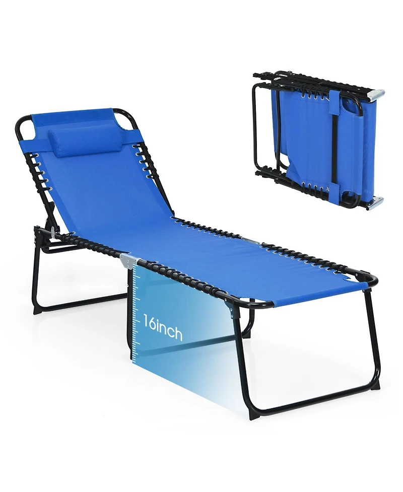 Mecale Foldable Reclining Lounge Chair with Adjustable Backrest