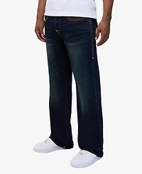 True Religion Men's Billy Super Flatlock Flap Bootcut Jeans
