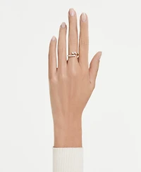 Swarovski Gold-Tone Plated White Crystal Ring