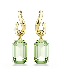 Swarovski Gold-Tone Plated Green Crystal Earrings