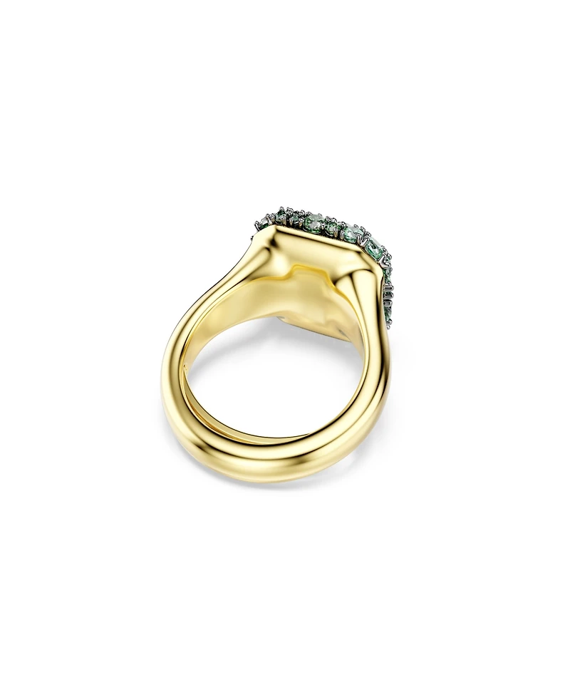 Swarovski Gold-Tone Plated Green Crystal Ring