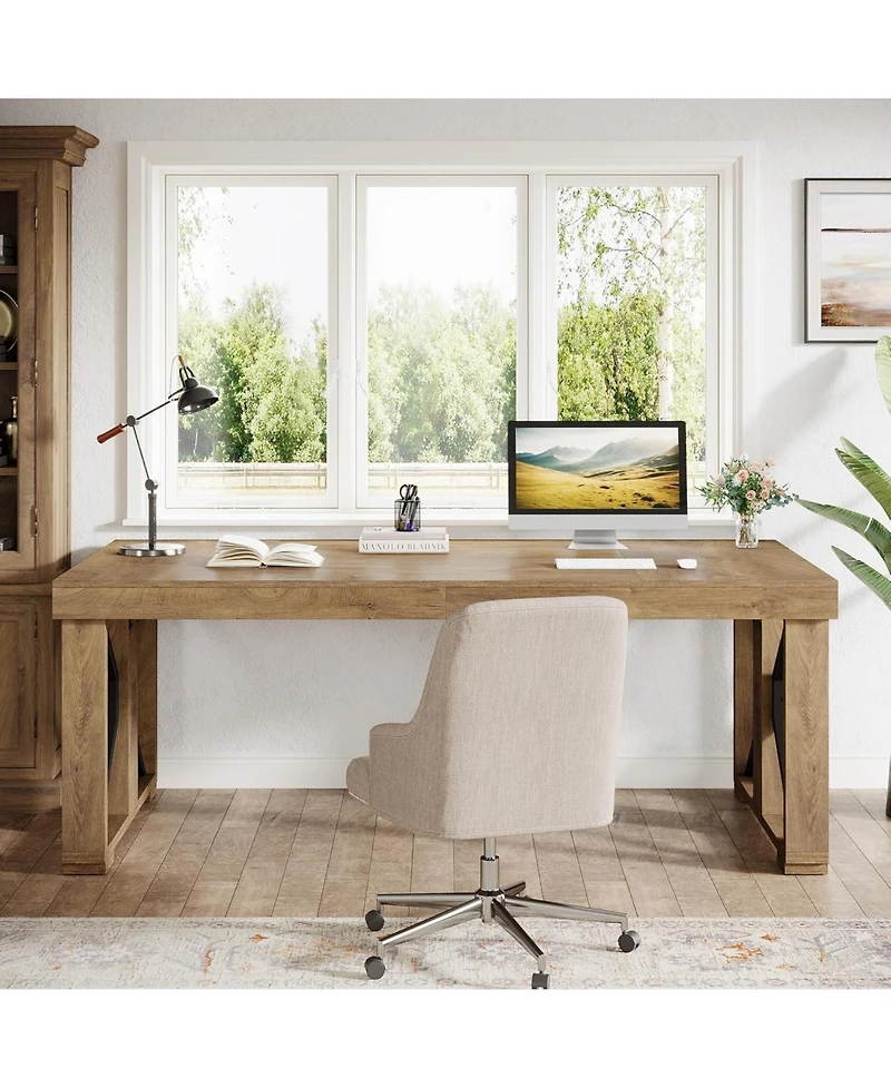 Tribesigns 70.87" Executive Desk with Double Pedestal