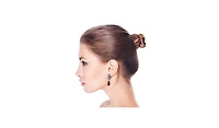 Bling Jewelry Burgundy Cz Teardrop Flower Clip-On Earrings Silver Plated Brass Prom Jewelry