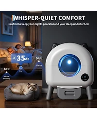 20.6 x 22.8 x 21.7 in Self-Cleaning Cat Litter Box, Automatic Smart Cat Toilet with App Control, Odor Control for Indoor Multi Cats