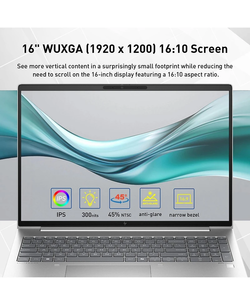 Hp EliteBook 16" Fhd+ Business Laptop, Amd Ryzen 5 7535U, Amd Radeon Graphics, 16GB DDR5, 512GB Ssd, Wi-Fi 6, Win11 Pro, Silver