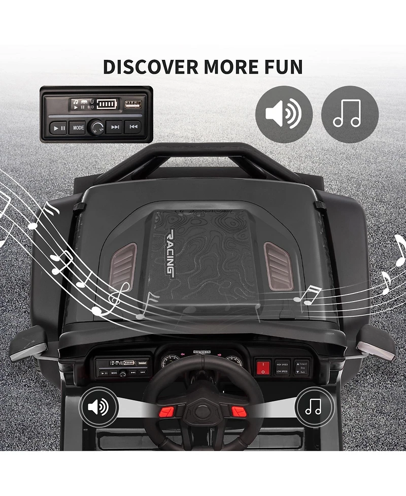 38 x 24 in Kids 12V Ride On Car with Remote Control, Off-Road Electric Suv Toy for Ages 3-6, Dual Drive Outdoor Battery Car