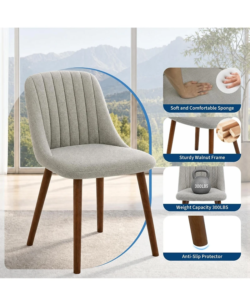 Modern Upholstered Dining Chairs Set of 4, Soft Padded Side Chairs Perfect for Kitchen, Dining Room, Living Room and Household Indoor Spaces