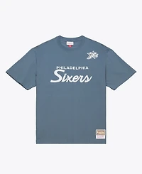 Mitchell & Ness Men's Gray Philadelphia 76ers Thunderstorm Short Sleeve T-Shirt