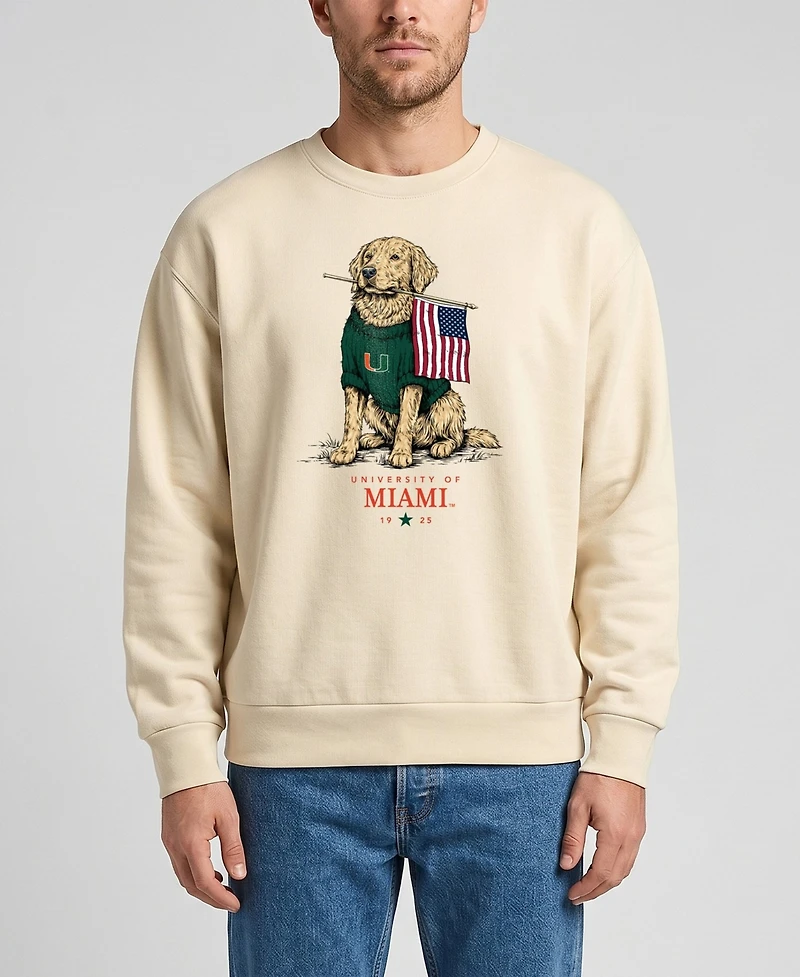 Uscape Apparel Men's and Women's Cream Miami Hurricanes Americana Good Boy Ribbed Premium Sweatshirt