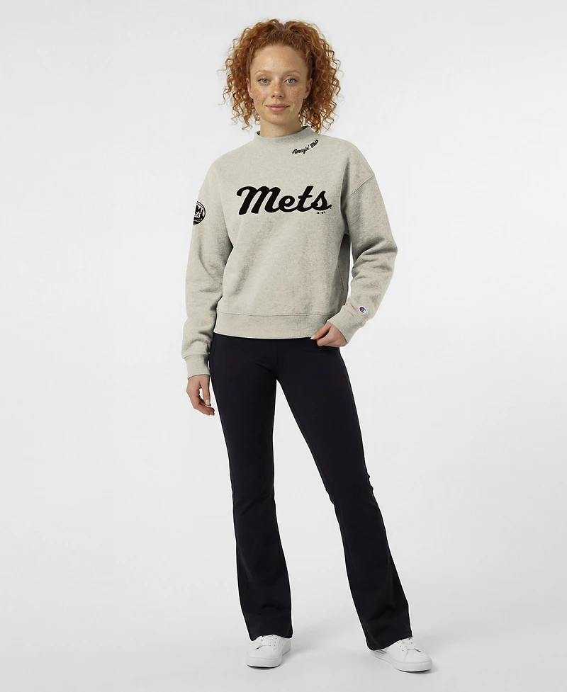 Champion Women's New York Mets Triumph Tri-Blend Fleece Graphic Sweatshirt