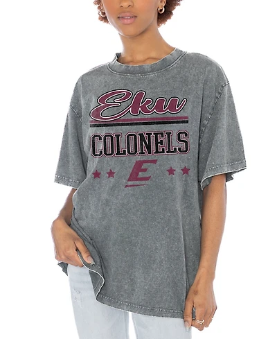 Gameday Couture Women's Gray Eastern Kentucky Colonels Here To Play Oversized T-Shirt