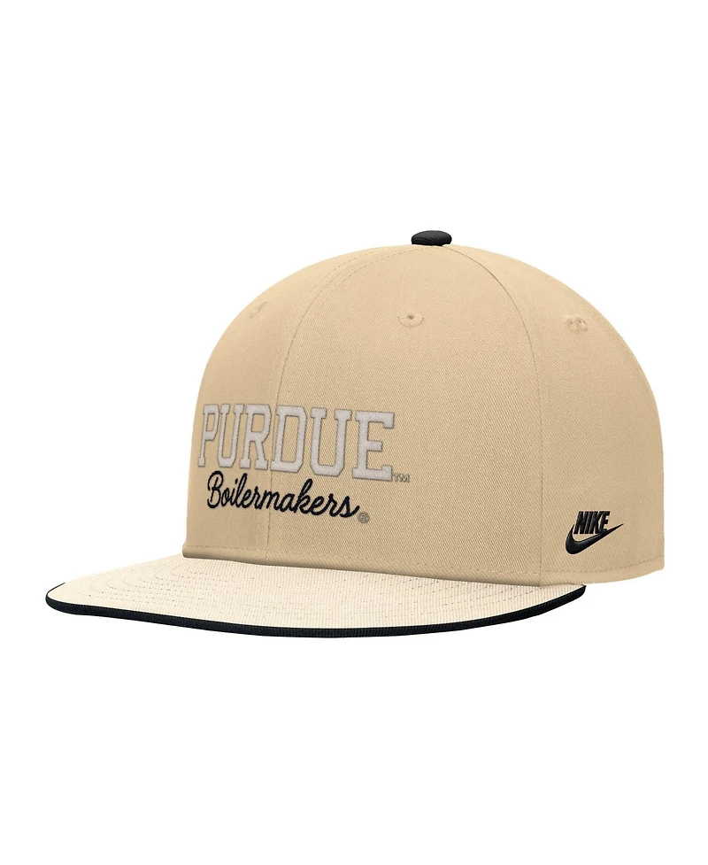 Nike Men's Gold Purdue Boilermakers Vintage Script Pro Dri-fit Snapback Hat