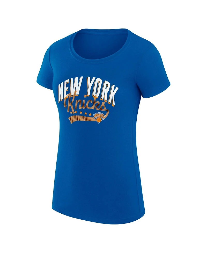G-iii 4Her by Carl Banks Women's New York Knicks Super-Slim Fit Filigree Logo T-Shirt