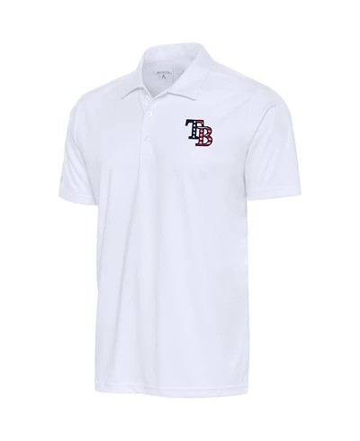 Antigua Men's White Tampa Bay Rays Patriotic Tribute Polo Shirt