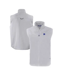 Cutter & Buck Men's Gray Duke Blue Devils Charter Full-Zip Vest