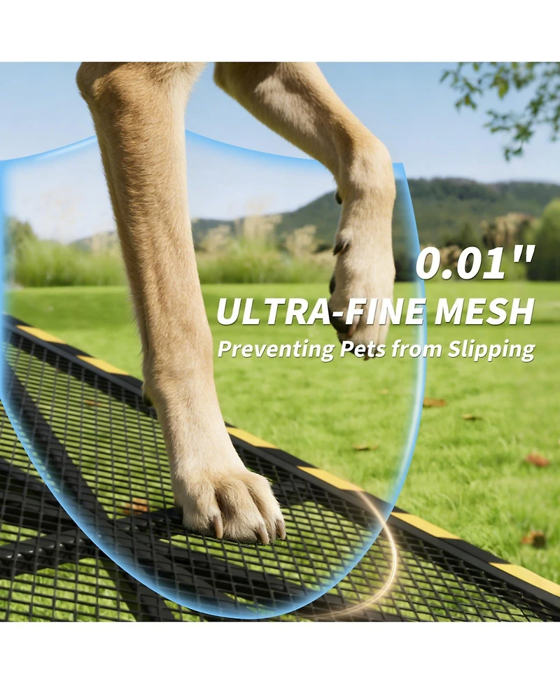 71 in Folding Dog Ramp for Car Suv Truck, Steel Frame Pet Ramp for Large Dogs