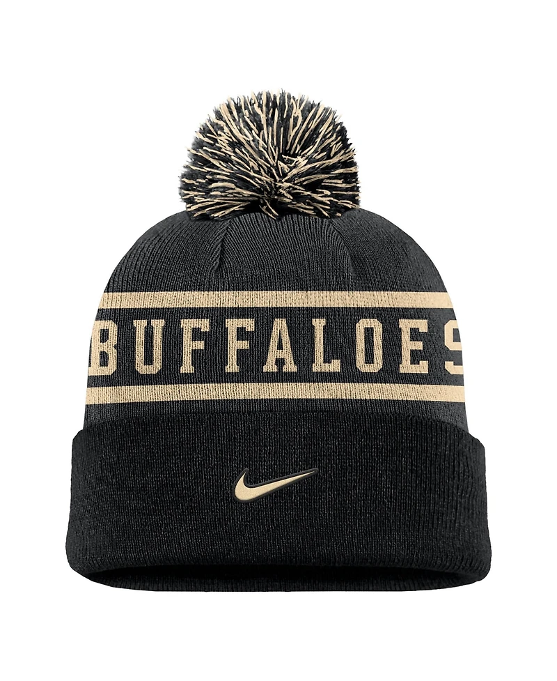 Nike Men's Black Colorado Buffaloes Peak Cuffed Pom with Knit Hat