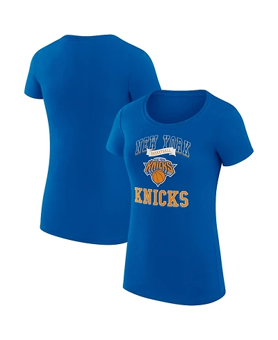 G-iii 4Her by Carl Banks Women's Blue New York Knicks Super-Slim Fit Lightweight Team Logo T-Shirt