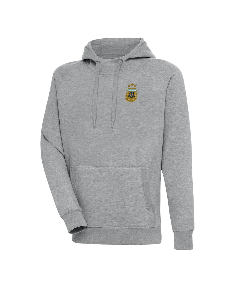 Antigua Men's Heather Gray Argentina National Team Victory Pullover Hoodie