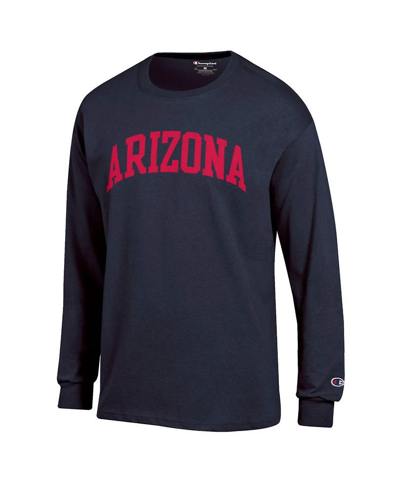 Champion Men's Navy Arizona Wildcats Basic Arch Long sleeves T-Shirt