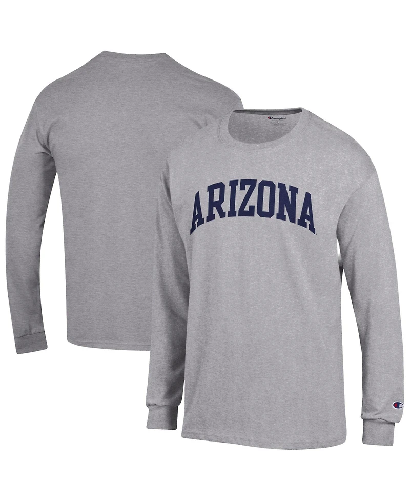 Champion Men's Heather Gray Arizona Wildcats Basic Arch Long sleeves T-Shirt