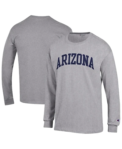 Champion Men's Heather Gray Arizona Wildcats Basic Arch Long sleeves T-Shirt