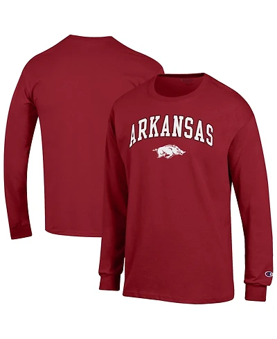 Champion Men's Champion Cardinal Arkansas Razorbacks Arch Over Logo Long sleeves T-Shirt