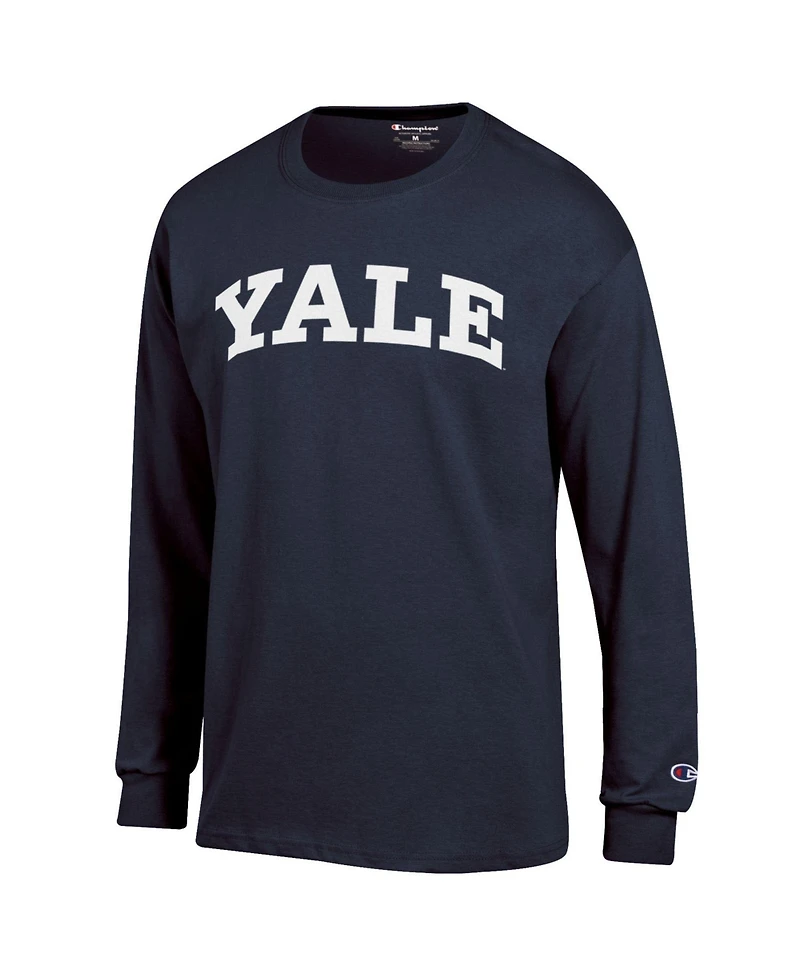 Champion Men's Navy Yale Bulldogs Basic Arch Long sleeves T-Shirt