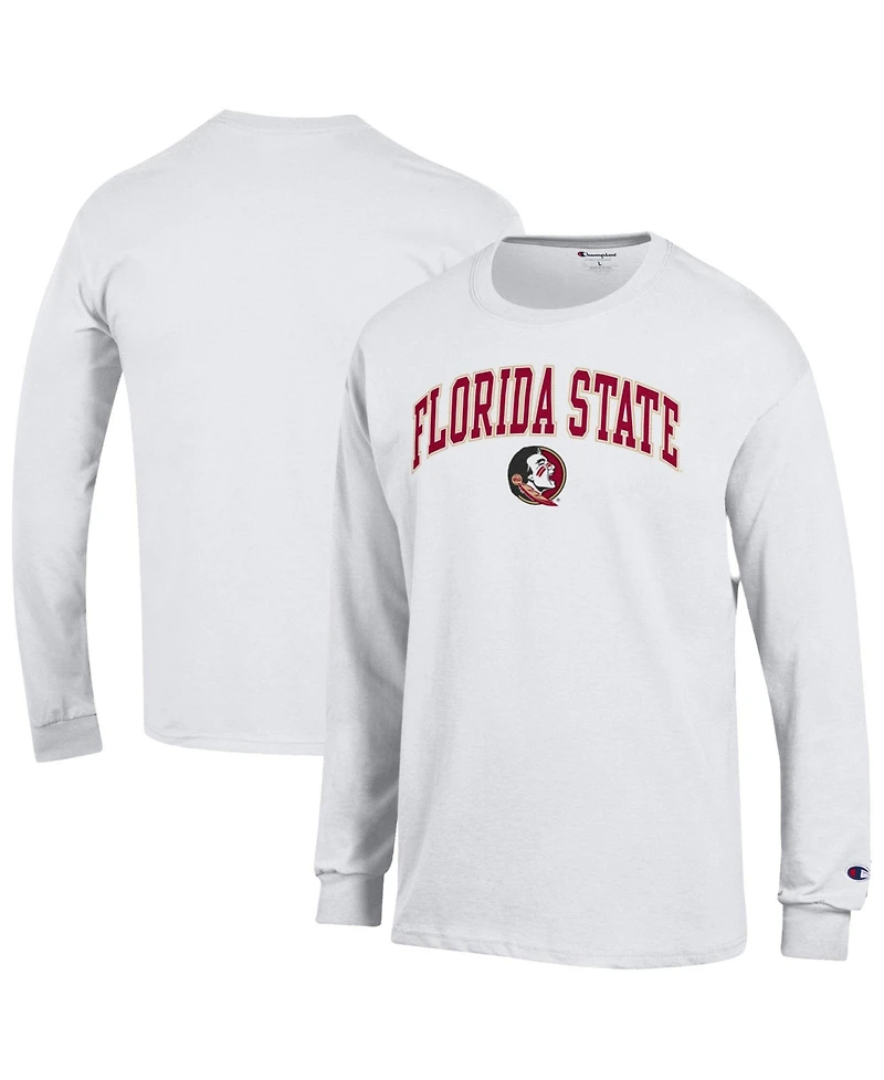 Champion Men's Champion White Florida State Seminoles Arch Over Logo Long sleeves T-Shirt