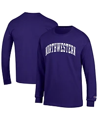 Champion Men's Purple Northwestern Wildcats Basic Arch Long sleeves T-Shirt