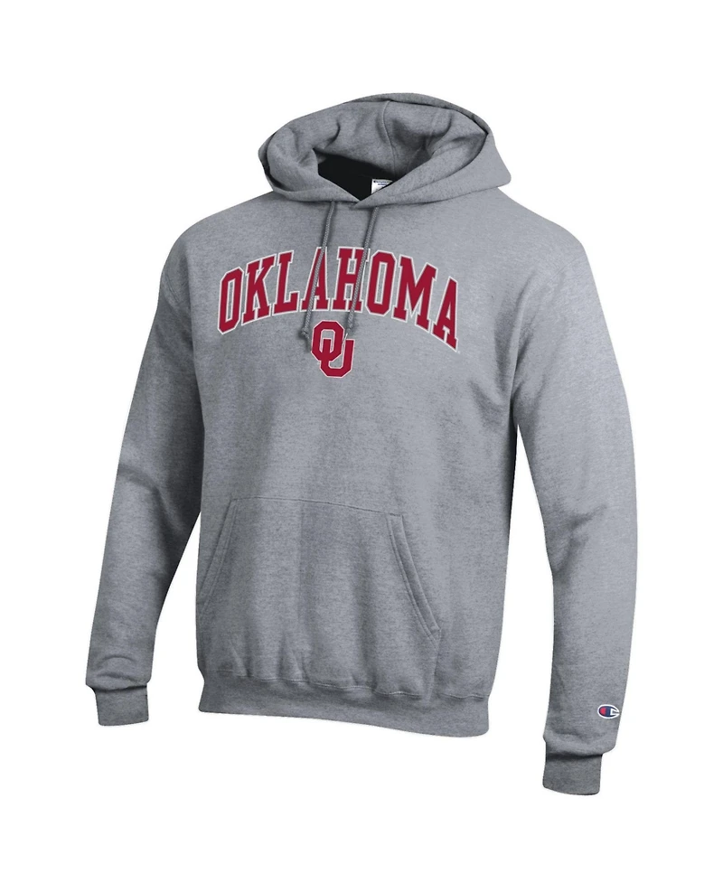 Champion Men's Champion Heather Gray Oklahoma Sooners Arch Over Logo Pullover Hoodie