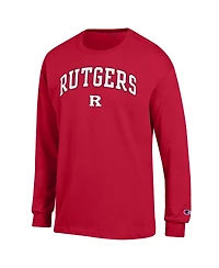 Champion Men's Champion Scarlet Rutgers Knights Arch Over Logo Long sleeves T-Shirt