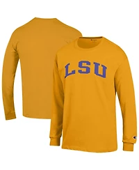Champion Men's Gold Lsu Tigers Basic Arch Long sleeves T-Shirt
