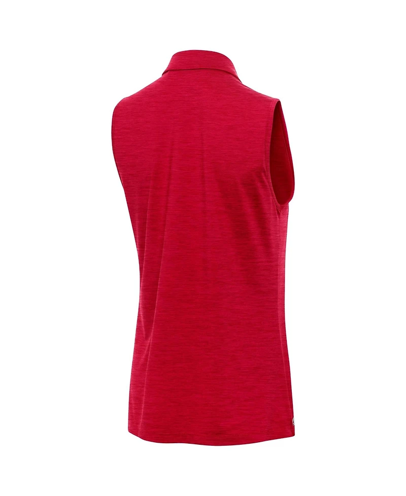 Antigua Women's Heather Red Indiana Fever Layout Sleeveless V-Neck Polo Shirt