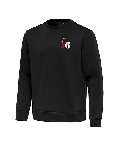 Antigua Men's Black Philadelphia 76ers Relevant Pullover Sweatshirt