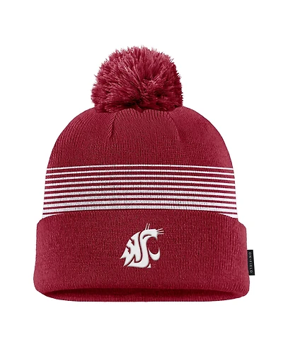 Nike Men's Crimson Washington State Cougars 2026 On-Field Peak Cuffed Knit Hat with Pom