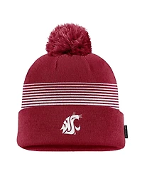 Nike Men's Crimson Washington State Cougars 2026 On-Field Peak Cuffed Knit Hat with Pom