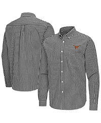 Antigua Men's Black Texas Longhorns Ellis Woven Tri-Blend Long sleeves Button-Down Shirt