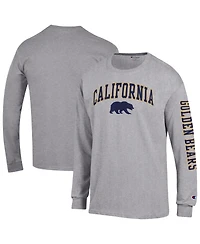 Champion Men's Heather Gray Cal Bears Arch Over Logo 2-Hit Long sleeves T-Shirt