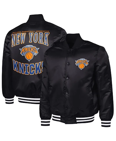 G-iii Sports by Carl Banks Men's New York Knicks Adaptive Bold Logo Satin Varsity Jacket
