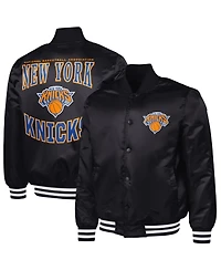 G-iii Sports by Carl Banks Men's New York Knicks Adaptive Bold Logo Satin Varsity Jacket
