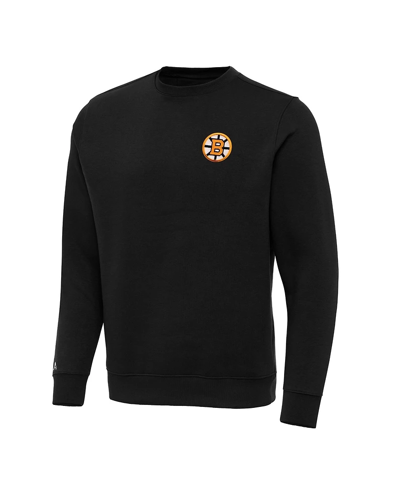 Antigua Men's Black Boston Bruins Victory Pullover Sweatshirt