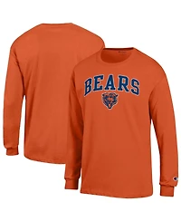 Champion Men's Orange Chicago Bears Arch Over Logo Long sleeves T-Shirt