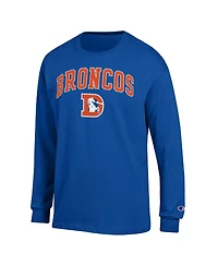 Champion Men's Royal Denver Broncos Arch Over Logo Long sleeves T-Shirt